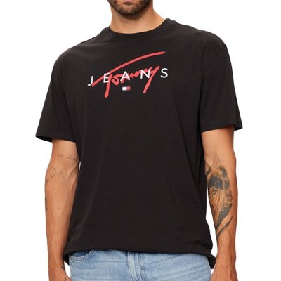 T-shirt Tommy Jeans koszulka męska z okrągłym dekoldem czarna