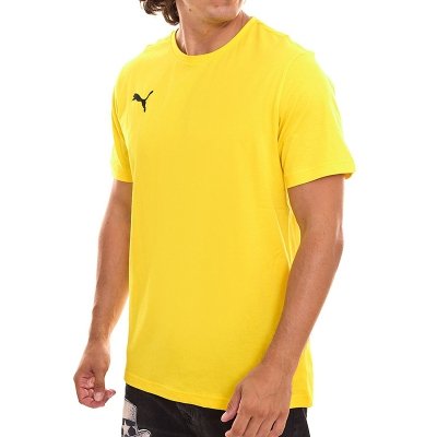 Puma t-shirt żółty koszulka męska na krótki rękaw logo na piersi