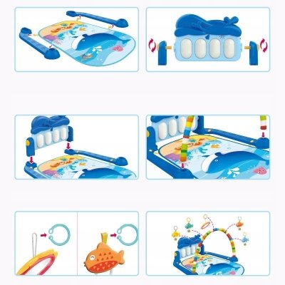 Interaktywna mata edukacyjna z pianinkiem duża dla dziecka z gryzakami