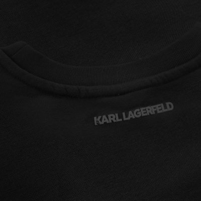 Bluza Karl Lagerfeld męska z dodatkiem wełny czarna z dużym wyszywanym logo