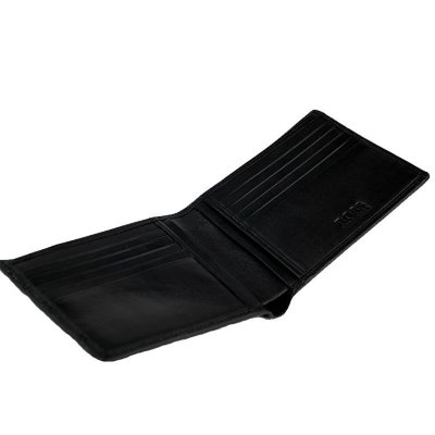 Portfel Hugo Boss Monist męski czarny na banknoty i karty skórzany