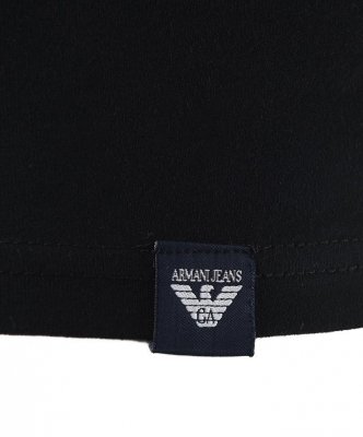 T-shirt Armani Jeans logo koszulka męska czarna bawełniana duże logo