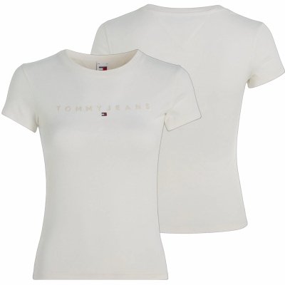 T-shirt Tommy Jeans koszulka bluzka damska kremowa