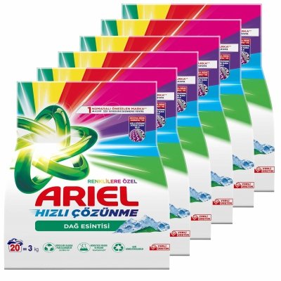 Proszek do prania Ariel do kolorowych tkanin górska bryza 6x3kg