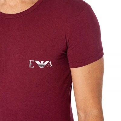 Emporio Armani t-shirt koszulka męska 2 sztuki granatowa i bordowa