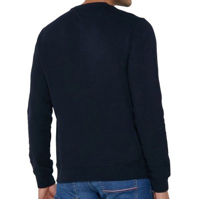 Bluza Tommy Jeans męska granatowa wkładana przez głowę bawełniana duże logo