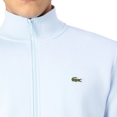 Bluza męska Lacoste błękitna bawełniana rozpinana z kołnierzykiem kieszenie zapinane na zamek