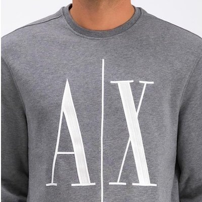 Bluza Armani Exchange męska szara duże logo bawełniana