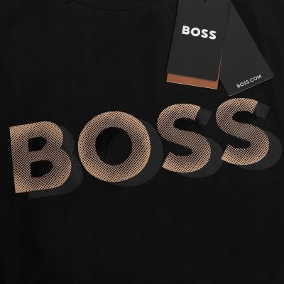 Hugo Boss t-shirt koszulka na krótki rękaw męska czarna duże logo