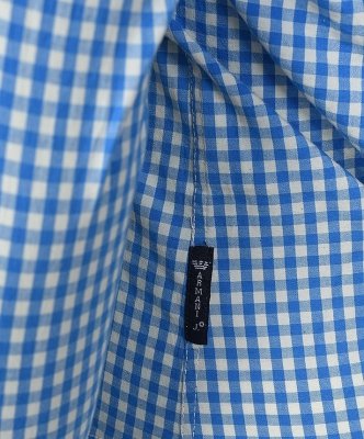 Koszula Armani Jeans niebieska w kratkę Slim Fit logo