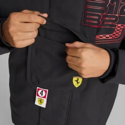 Kurtka męska Puma Ferrari sportowa czarna z kapturem 