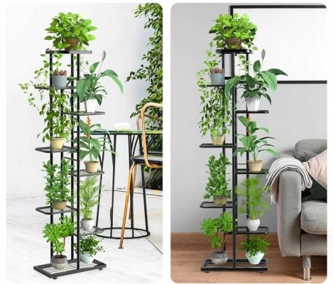 Stojak metalowy na kwiaty i doniczki 8-poziomowy kwietnik piętrowy