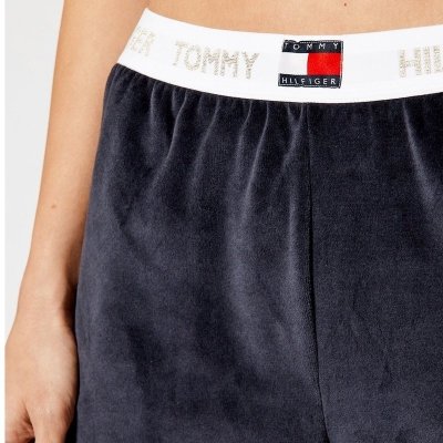 Tommy Hilfiger spodnie granatowe welurowe damskie 