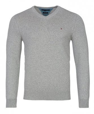 Sweter męski Tommy Hilfiger szary bawełniany