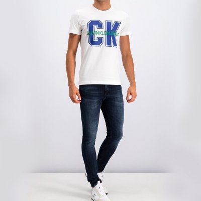 Calvin Klein Jeans t-shirt koszulka męska z okrągłym dekoldem biała