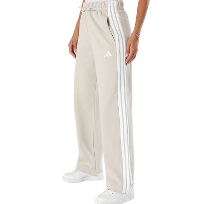 Spodnie dresowe Adidas damskie beżowe szeroka nogawka