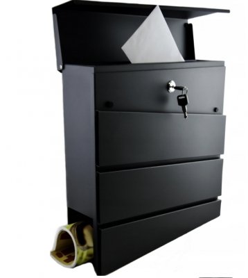 Skrzynka pocztowa duża na listy antracytowa z gazetownikiem