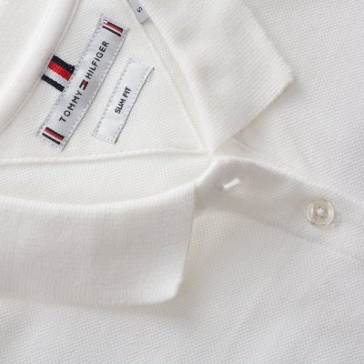 Polówka polo Tommy Hilfiger damska biała Slim Fit małe logo bawełniana