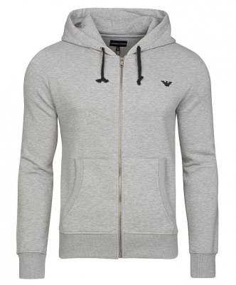 Bluza Emporio Armani męska szara rozpinana z kapturem bawełniana