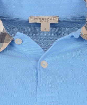 Burberry koszulka polo polówka męska Slim Fit błękitna z kołnierzykiem