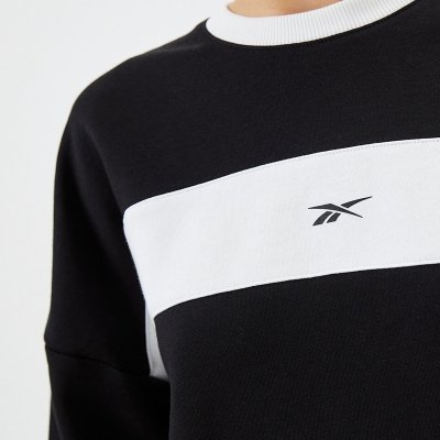 Reebok komplet dresowy bawełniany damski spodnie bluza czarny