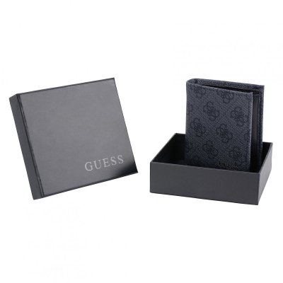 Guess portfel męski szary na bilon banknoty karty i dokumenty 