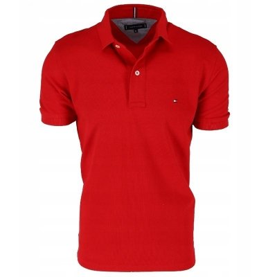 Polówka polo Tommy Hilfiger męska czerwona bawełniana
