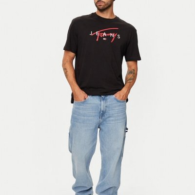 T-shirt Tommy Jeans koszulka męska z okrągłym dekoldem czarna