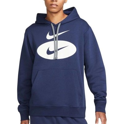 Nike Sportswear Swoosh  bluza męska kangurka granatowa  z nadrukiem