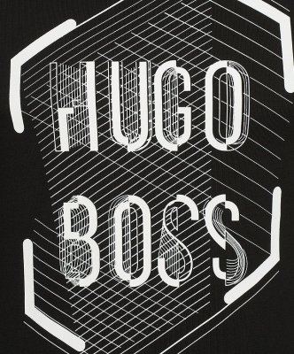 Hugo Boss longsleeve koszulka na długi rękaw męska czarna duże logo