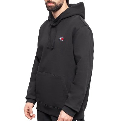 Bluza Tommy Jeans męska czarna kangurka z kapturem 