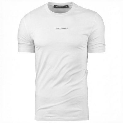 Karl Lagerfeld t-shirt koszulka biała logo na środku bawełniana