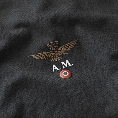 Aeronautica Militare t-shirt męski  koszulka czarny okrągły crew-neck