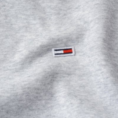 Bluza Tommy Jeans męska szara kangurka z kapturem