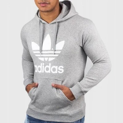 Adidas Originals bluza kangurka z kapturem szara męska