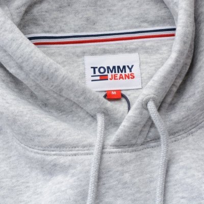 Bluza Tommy Jeans męska szara kangurka z kapturem