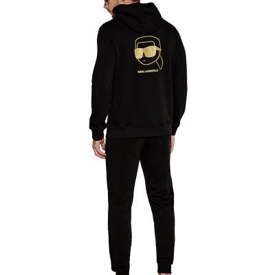 Bluza Karl Lagerfeld męska z kapturem czarna bawełniana