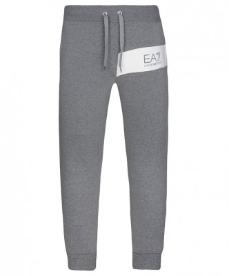 Komplet dresowy Emporio Armani EA7 bawełniany męski spodnie bluza ze stójką szary
