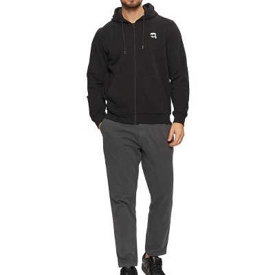 Bluza Karl Lagerfeld męska rozpinana z kapturem czarna