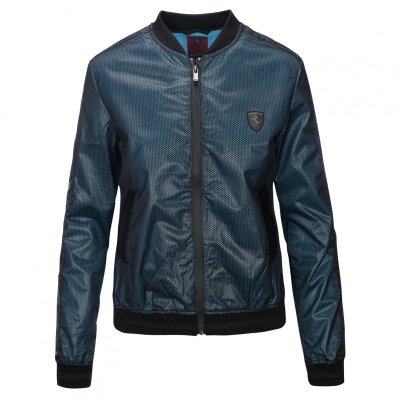 Puma Ferrari kurtka damska czarna turkusowa rozpinana bez kaptura wiatrówka