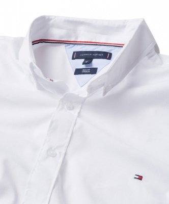 Koszula biała Tommy Hilfiger Slim Fit męska logo