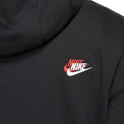 Bluza Nike męska kangurka czarna wyszywane logo