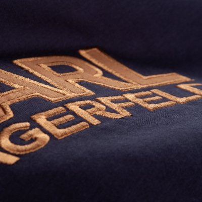 Karl Lagerfeld t-shirt koszulka granatowa duże logo bawełniana