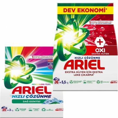 Ariel uniwersalny proszek do prania do białych i kolorowych tkanin zestaw 2 sztuki