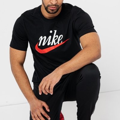 Nike t-shirt na krótki rękaw koszulka męska czarna z nadrukiem