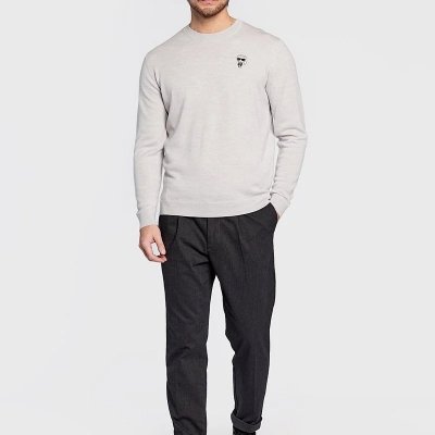 Sweter męski Karl Lagerfeld wełniany szary