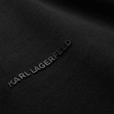 Karl Lagerfeld t-shirt koszulka czarna logo na środku bawełniana