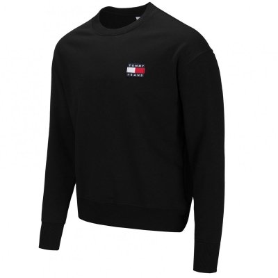 Bluza Tommy Jeans męska czarna logo bawełniana