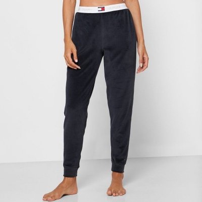 Tommy Hilfiger spodnie granatowe welurowe damskie 