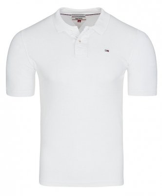 Polówka polo Tommy Hilfiger męska biała Denim małe logo bawełniana